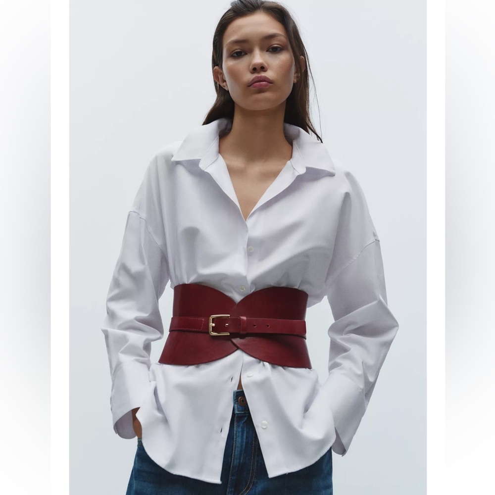 Zara leather sash belt